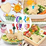 34Pcs Sandwich Cutter,Lunch Box Accessories for Kids Uncrustables Maker,Toddler Food Shape Cutter, Pancake Maker Heart Star Dinosaur, DIY Cookie Cutters Gift for Kids Bento etc...