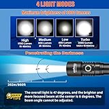 ORCATORCH D710 Scuba Diving Light, 3000 Lumens Super Bright Underwater Flashlight with 6 Degrees Narrow Beam, IP68 Waterproof Night Dive Torch 150 Meters Submersible Light (Black)