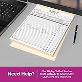 Custom 8.5" x 11" Carbonless NCR Books in 2-Part Duplicate Invoices, Receipts, Work Orders, Sales Orders, Purchase Orders, Estimates, Quote Forms with Your Company/Business Name (300 Sets)