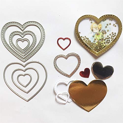 Love Heart Frames Layering Metal Cutting Dies for Shaker Card Making and Scrapbooking Valentine's Day Die Cuts for Die Cutting Machines (Heart Frames)