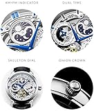 Stuhrling Original Legacy Men's Automatic Watch Stainless Steel 46 MM Case Genuine Leather Strap Watch Black