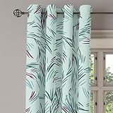 Ambesonne Abstract Grommet Curtain, Minimalist Vibes Swirling Dash Lines Pattern Modern Simple Print, Decorative 2-Panel Window Drapes for Bedroom Living Room, 50" x 120", Mint Green and Cadet Blue