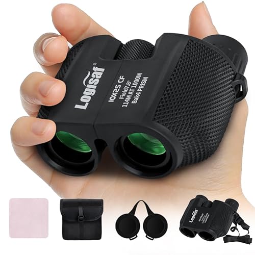 Logisaf Binoculars for Adults and Kids, 10x25 Small Compact Binoculars with Low Light Vision, Easy Focus Hunting for Bird Watching, Waterproof, Hiking Essentials & Travel Companion
