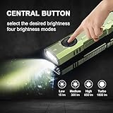 JETBeam E26 1800 Lumens USB C Rechargeable Flashlight,with Green Beam, UV Light and White LED Combo,Triple Light Sources Pocket Lights for Emergency,Slim Flat Shape Everyday Carry Flashlight