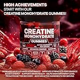 Creatine Monohydrate Gummies Complex 8000mg with L-Carnitine & Taurine, Flavored Creatine for Women and Men with Raspberry & Blackberry Taste, Pre Workout Gummies for Men and Women - 120pcs