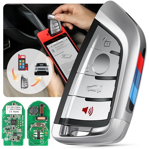 Autel Key Fob Keyless Entry Fits for BMW, 2025 Programmable Blank Key MaxiIM IKEYBW004AL, 4-Button OE-Quality, 130FT Remote, Dual-Band, OBD Learning, Work w/Autel Scan Tool KM100 IM508S IM608 PRO II
