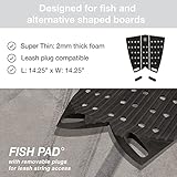 SYMPL Surf Traction Pad for Fish & Alternative Surfboards • 3 Pieces • Maximum 3M Grip for Wakesurfs, Skimboards, Wide Surfboards • (Black)