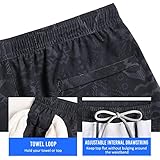 maamgic Mens Workout Shorts 2 in 1 Stretch 5" Gym Shorts Running Shorts with Compression Liner Zip Pocket Totem Gray Medium