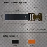 KUNN Leather Glove Clips for Work Glove Holders Heavy Duty Glove Belt Bronze Clip for Construction,Black Leather