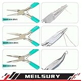 MeilsurY 11-Piece jewelry pliers set,Jewelry-making plier tools with stainless steel jewelry tweezers for crafting,beading,and repairing