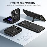 Caka for Galaxy Z Flip 3 5G Kickstand Case, Z Flip 3 Case with Camera Protector Hinge Protection Heavy Duty Shockproof Protection Wireless Charging Cover Case for Samsung Galaxy Z Flip 3 Carbon Fiber