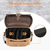 FINPAC Protective Case Leather Crossbody Handbag for Fujifilm Instax Mini 12/11/9/8+/8/90/70/40/26+/25/7s/Mini LiPlay/Square SQ1/SQ6/SQ40 Polaroid PIC-300 Instant Camera with Film Pack Pocket, Brown