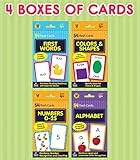 Carson Dellosa Toddler Flash Cards 4 Pack, Alphabet Flash Cards, Sight Word Flash Cards, Colors & Shapes Flash Cards, Number Flash Cards, Math & Phonics Kindergarten - Preschool Learning Activities 4+