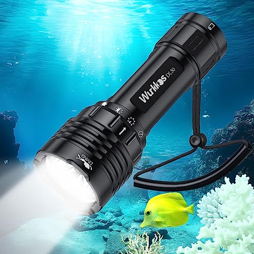 Wurkkos DL30 Dive Light Scuba Diving - Dive Flashlight Super Bright Max 3600 Lumen with 5000K 90CRI 100m Underwater Flashlight for Diving IPX-8 Waterproof Submersible Flashlight with USB Charger