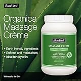 Bon Vital' Organica Massage Creme, Professional Massage Therapy Cream with Certified Organic Ingredients for Earth-Friendly Massage, Organic Jojoba Oil for Easy Glide, 1 Gal, Label may Vary