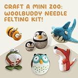 Woolbuddy Needle Felting Kit - Starter Craft Kit with 6 Cute Animals, Includes Wool, Pad, Needles, and Instructions for Beginners Adult