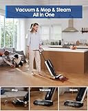 Tineco iFLOOR 5 Steam Corded Wet Dry Vacuum All-in-one, Steam Mop Hardwood Floor Cleaner Great for Sticky Messes, 248℉ High-temp Steam, Self-cleaning with steam