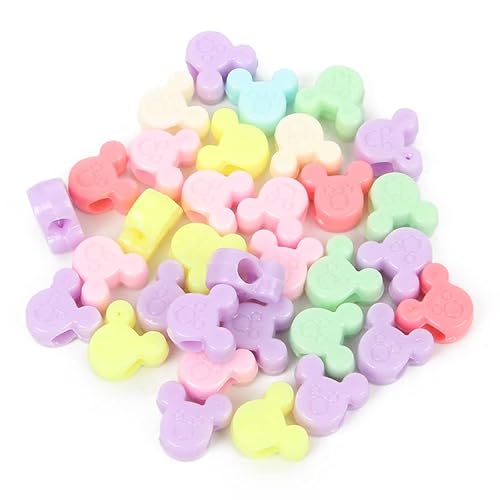 YU 100pcs Mixed Mickey Shape Acrylic Beads Charm Loose Spacer Beads for Jewelry Making DIY Needlework Bracelet Accessories T419 (Color : H5190, Item Diameter : 13x12mm 100pcs)
