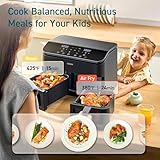 COSORI 9Qt 10-in-1 Dual Air Fryer, Fresh Balanced Meals for Family and Children with Double Baskets, Sync Cook & Finish to Bake, Roast, Reheat, Broil & 130 Recipes for Easy Cooking, Dishwasher Safe