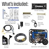 Westinghouse Outdoor Power Equipment 14500 Peak Watt Tri-Fuel Home Backup Portable Generator, Remote Electric Start, Transfer Switch Ready, Gas, Propane, and Natural Gas Powered