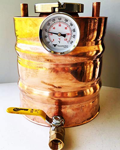 Copper Moonshine Thumper/Doubler Upgrade (1.65 Gallon) for 5 Gallon Alembic Onion Top Whiskey Stills