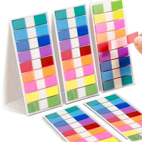 Golcellia Sticky Tabs, 900 Pcs Transparent Page Markers Book Tabs, Transparent Sticky Index Tabs for Books, Teacher Supplies