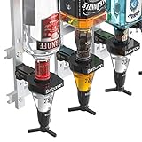 Barbarian Liquor Dispenser For Home Bar 3/4/6 Bottle Wall Mounted - Bar Butler Shot Measure Bracket Alcohol Wine Upside Down Drink Jigger Optics Man cave