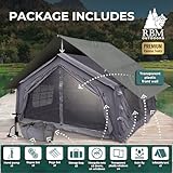 Rbm Outdoors Koala Coody Inflatable Tents for Camping with Stove Jack, Luxury Camping Tents, 2-10 Person Canvas Blow Up Tent, Easy Setup Glamping Casa de Campaña Inflable with Pump (Khaki, Large-7)