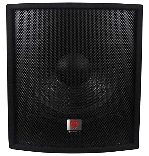 Rockville SBG1158 15" 800W Passive Pro DJ Subwoofer, 8 Ohm, Deep Bass, Pole Mount, Rugged MDF Cabinet, for Live Events and DJs