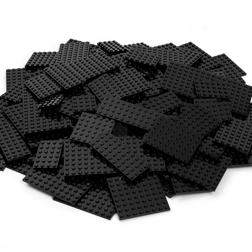 MANNIDOO 110 Pieces Classic Building Plates, 11 Sizes Small Baseplates Multipacks - Compatible with Lego Building Pieces, Flat Platform Base for Moc Building, Black