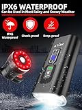 Super Bright Bike Light Set 10000mAh Rechargeable Bicycle Headlight (Headlight & Tail Light)