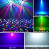 Telbum DJ Lights with Stand, 5 in 1 Party Bar Light Set with Rotating Ball, Strobe, UV, Colorful LED Par Light and Pattern, Sound Activated DJ Lighting System for Disco Stage Gig Band Wedding