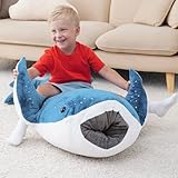 Mukouxun 48inch Whale Shark Stuffed Animal Giant Whale Shark Plush Pillow Toy Realistic Big Whale Shark Stuffed Animals Plush Huge Stuffed Whales Large