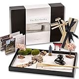 Island Falls Home Zen Garden Kit 11x8in. Beautiful Japanese Decor Mini Rock Feature Gift Set for Home, Office Desk. Zen Sand Garden, 6 Tools, 15 Accessories. Sand Tray Therapy Desktop Meditation Room