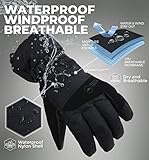 Tough Outdoors Winter Gloves - Waterproof Snow Gloves for Women and Men - Warm Womens and Mens Ski or Snowboard Gloves - Skiing & Snowboarding Gloves for Cold Weather - Large