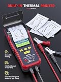 ANCEL BST500 Battery Tester with Printer, 12V 24V Car Battery Load Tester Automotive, 99% Accuracy Auto Battery Analyzer Tester, Cranking Charging System Test Tool for Car Heavy Duty Truck SUV ATV RV