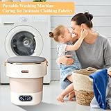 Portable Washing Machine,Mini Washer 15L Upgraded With Spin Basket,Small Clothes Folding Washing Machine Of Underwear, Baby And Small Clothes,Suitable For Home Apartments Dormitories, Hotels Beige