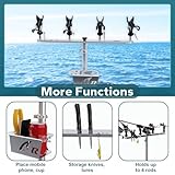 Spirrelab Spider Rig Rod Holders for Boat Aluminum Crappie Fishing Pole Holder with Adjustable Height and Fishing Equipment Organizer Fit for Boats