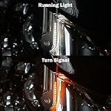 HCmotorku Motorcycle Front LED Flush Fork Turn Signals Light Running Light Brackets Fit for Harley Touring Road King Street Gilde Electra Glide 1998-2023 Chrome