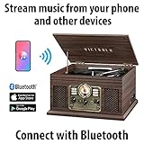 Victrola Nostalgic 6-in-1 Bluetooth Record Player & Multimedia Center with Built-in Speakers - 3-Speed Turntable, CD & Cassette Player, AM/FM Radio | Wireless Music Streaming | Espresso