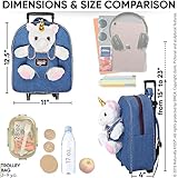 Toddler Luggage for Girls w Unicorn Toys, Kids Rolling Backpack for Girls, Toddler Suitcase, Gifts for 3 4 5 6 Year Old