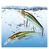 1 Pcs Minnow Lures Fishing 85mm 12g Artificial Bait Bass Trout Lure Hard Plastic Wobbler Fishing Fishing Tackle (Color : J, Size : 85mm)