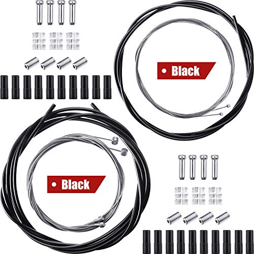 Boao Universal Bicycle Transmission Line Bicycle Shift Derailleur Cable and Brake Cable Kit for Mountain Road Bike Repair(Black)