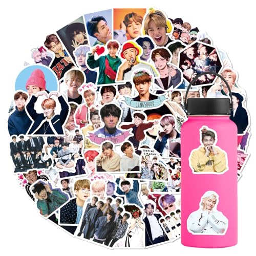 100pcs BTS Stickers Cute Kpop Singer Mixed Pack Stickers for Teens Computer,Cool Trendy Boys Group Waterproof Decals for Laptops Wate Bottle Journal Skateboard Guitar Pad