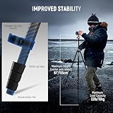 NEEWER LITETRIP LT35 61" Travel Tripod Carbon Fiber w Pan Tilt Low Profile Ball Head, Arca QR Plate Compatible with Peak Design Tripod Plate V3, Center Axis, 2in1 Phone Clamp Handgrip, Max Load 22lb