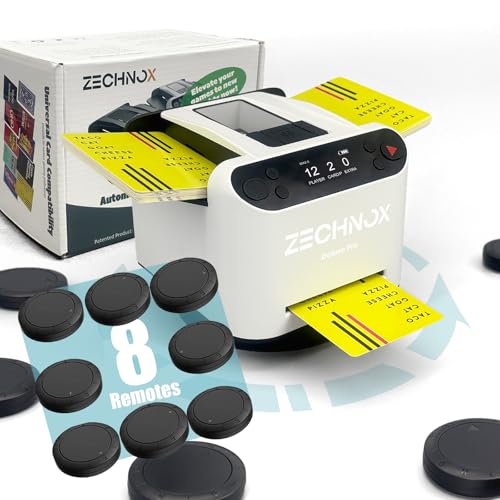 2025 New Smart 2-in-1 Automatic Card Shuffler and Dealer,Programmable Card Dealer,Card Shuffler 2 Deck,360° Rotation,Ultra Quiet,Rechargeable,Support 12 Players (Black&White+8 remotes)