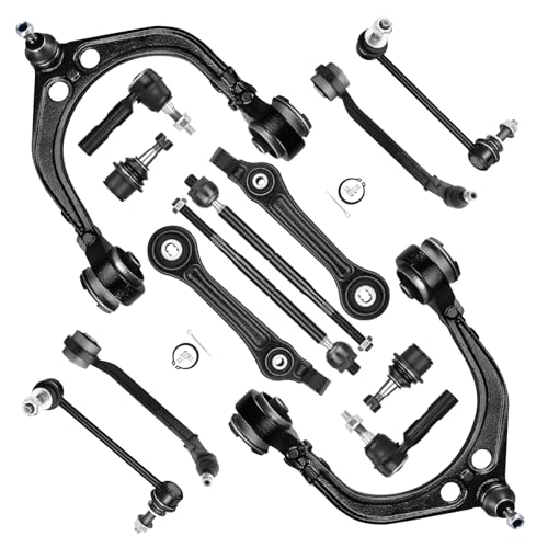 RWD14pc Suspension Kit Left Right Front Upper Lower Control Arm with Ball Joints Tie Rod Ends Kit for Chrysler 300 Dodge Challenger Charger Magnum 2005 2006 2007 2008 2009 2010 K620177 K620178