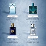 Versace Cologne for Men Set of 4 Mini Eros, Pour Homme, Dylan Blue, Eau Fraiche Perfume for Men Fragrance Sampler Set - Designer Mens Cologne Samples (4 Count, 0.17 oz)