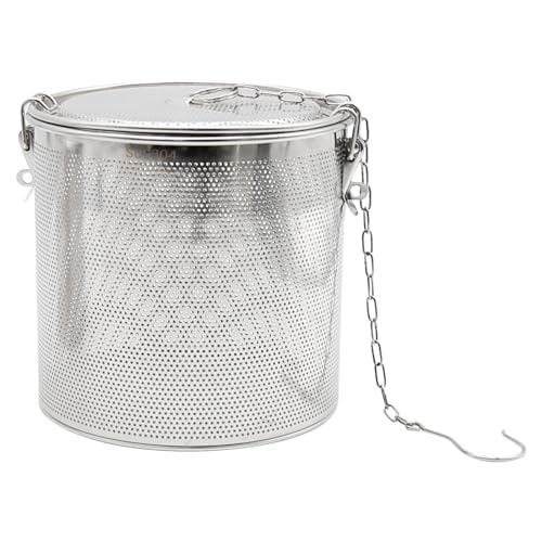 CADUFUELLY 7inch Stainless Steel Seasoning Strainer Tea Ball Filter Soup Seasonings Seperation Basket Mesh Stewpot Basket Tea Infuser Tea Sieve for Home, Restaurant, Kitchen, Dining
