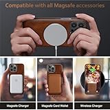 LOHASIC Compatible with MagSafe for iPhone 15 Pro Max Case, Leather Logo View Protective Shockproof Luxury Business Anti-Scratch Magnetic Phone Cases Men Cover 6.7" 2023 - Brown